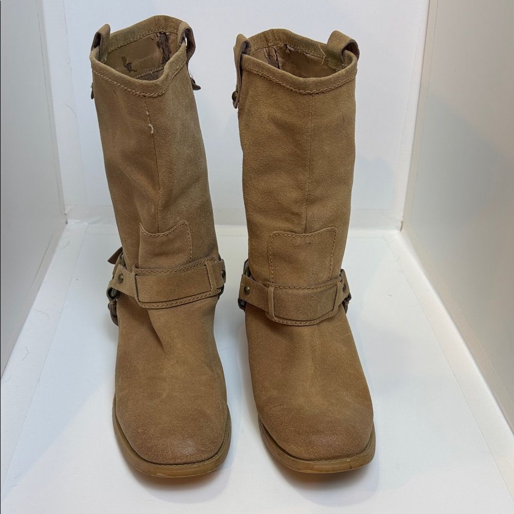 Jessica Simpson "Inna" Tan Moto Boots, 11B